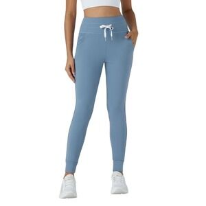 Halara SoftlyZero Plush High Waisted Drawstring Pocket Joggers Grey Blue Large